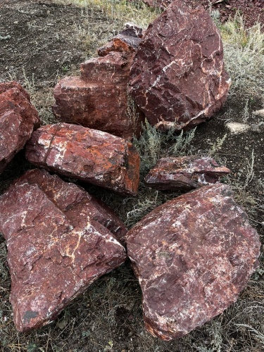 Ландшафтные глыбы красно-фиолетовые 200-1000 килограмм купить в Куровском