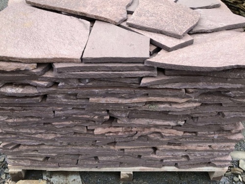 Плитняк лемезит бордовый для облицовки цоколя 20-25 мм  купить в Куровском